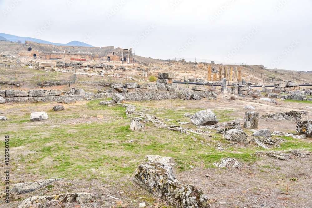 Ruins of the Ancient City of Hierapolis Near Pamukkale, Turkey