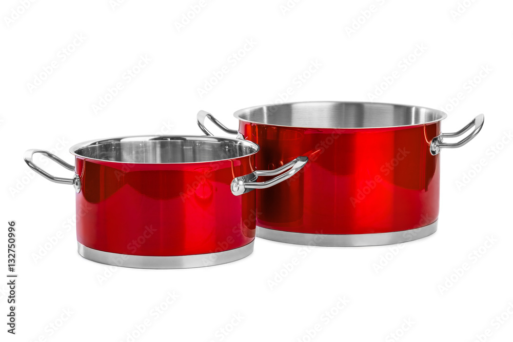 Red steel pans