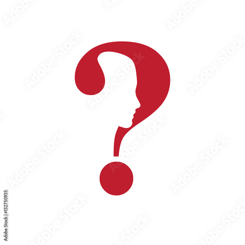 Vector sign question mark in the head