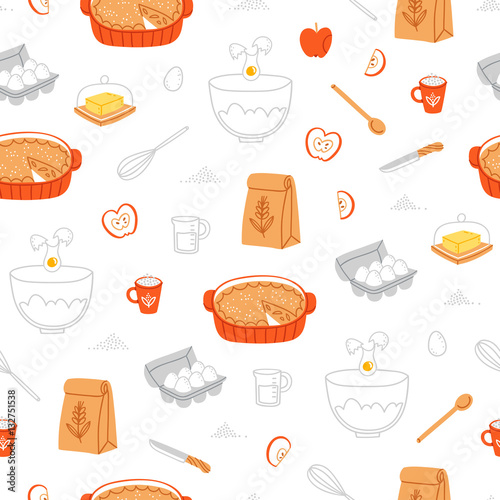 Apple pie ingredients pattern