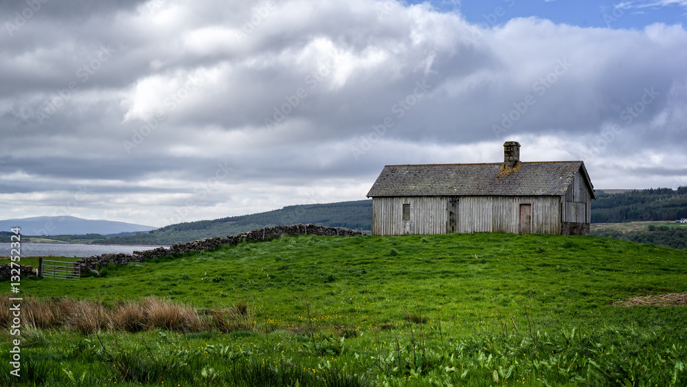 A lonely shed in Scotland near the coast. A lonely shed in Scotland near the coast.