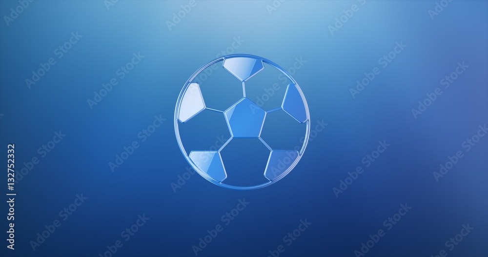 Naklejka premium Football Blue 3d Icon