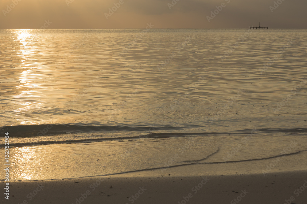 Golden sunset in the Indian Ocean.