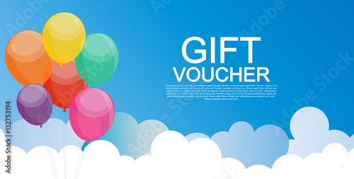 Gift Voucher Template for Discount Coupon  Vector Illustration