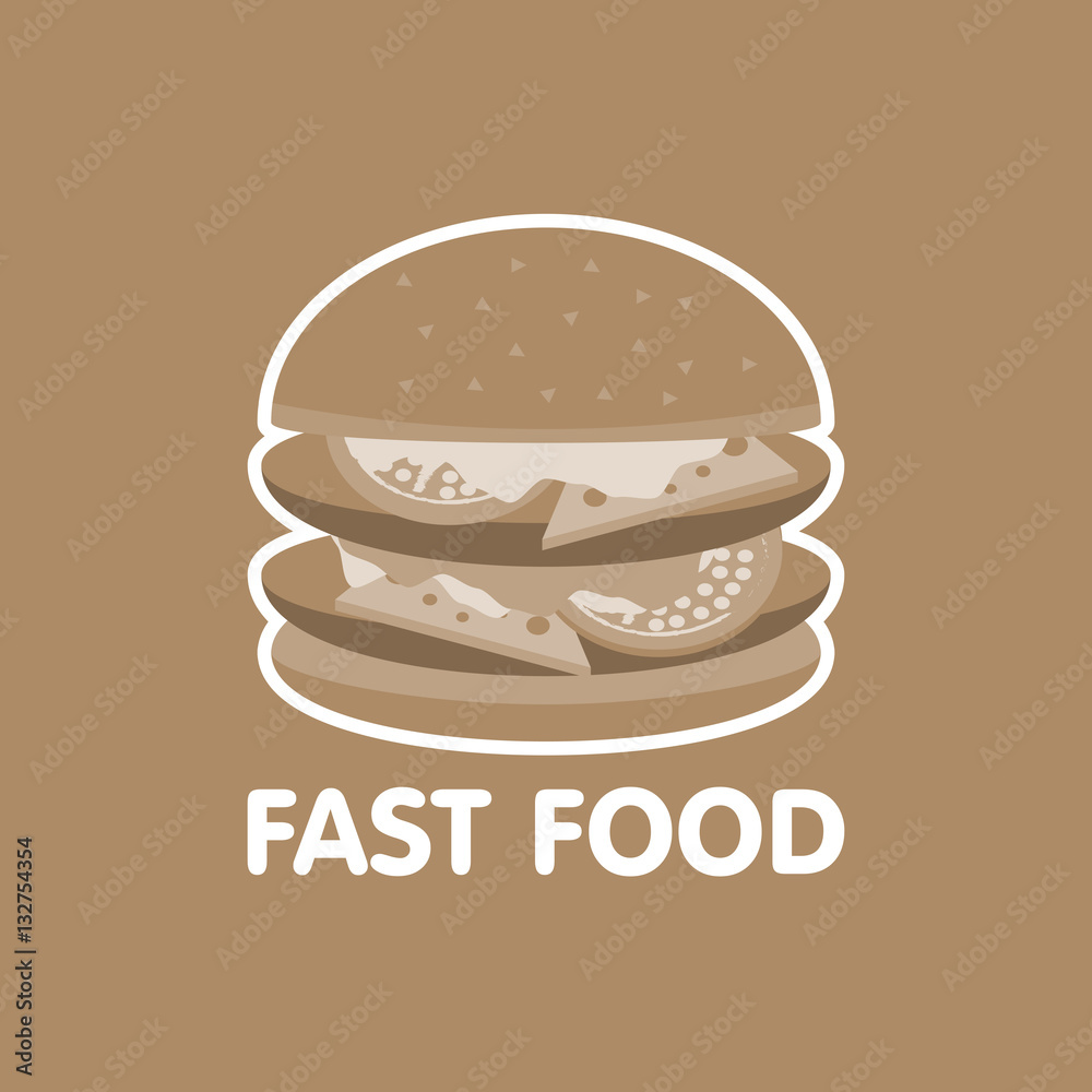 Fast food burger icon concept vector illustration Fast food burger icon concept vector illustration