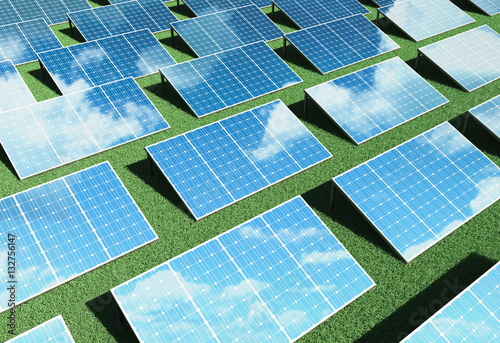 Pannelli solari o energia sostenibile o rinnovabile photo