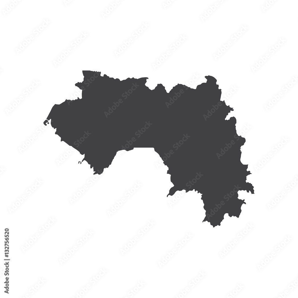 Republic of Guinea map silhouette
