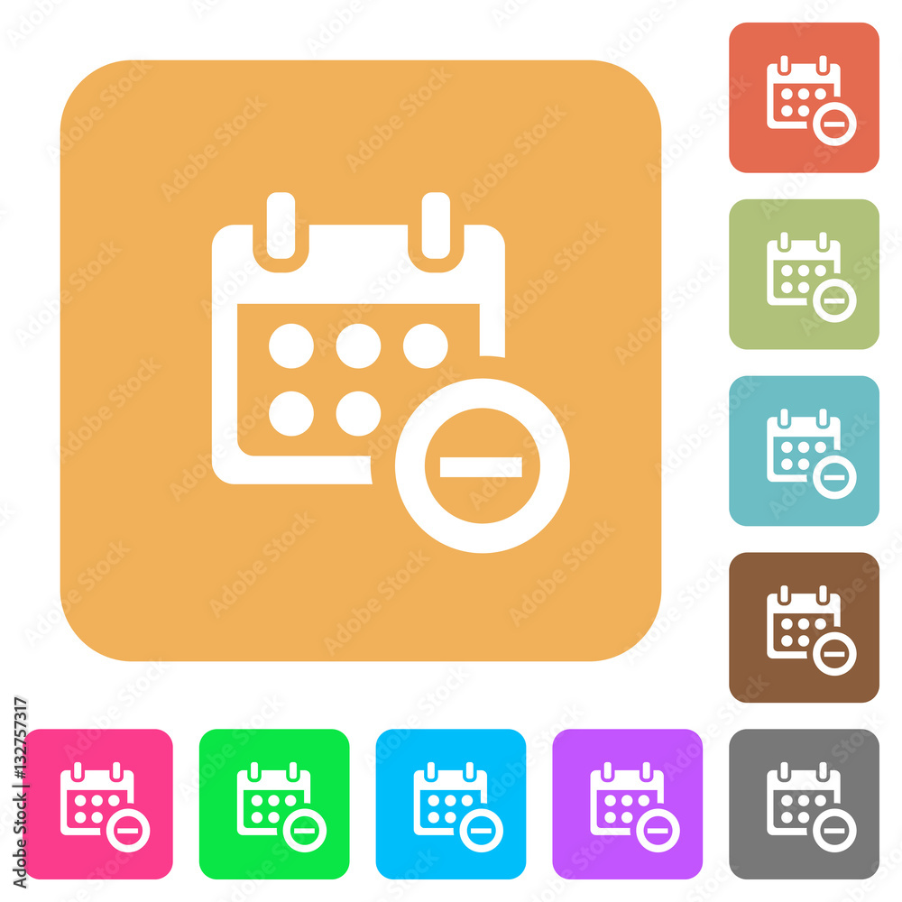Remove event from calendar rounded square flat icons Remove event from calendar rounded square flat icons