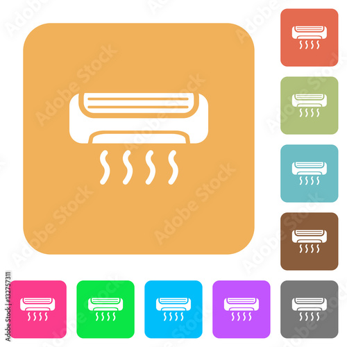 Air conditioner rounded square flat icons