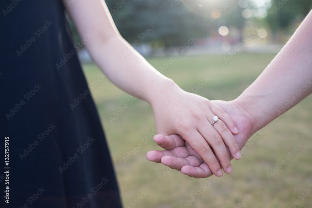 holding hands