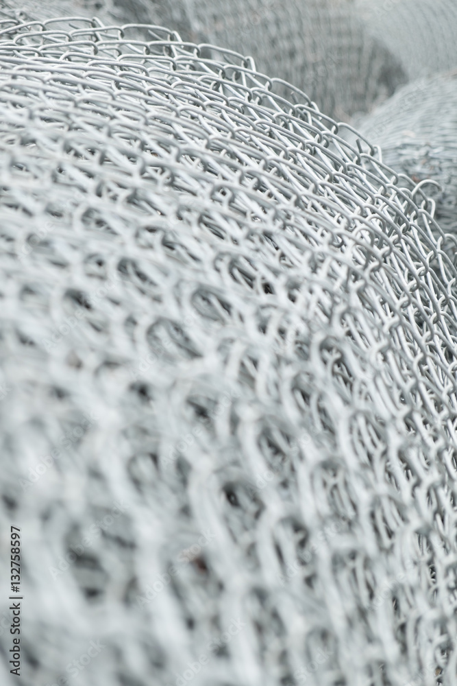 rolls of metal fences