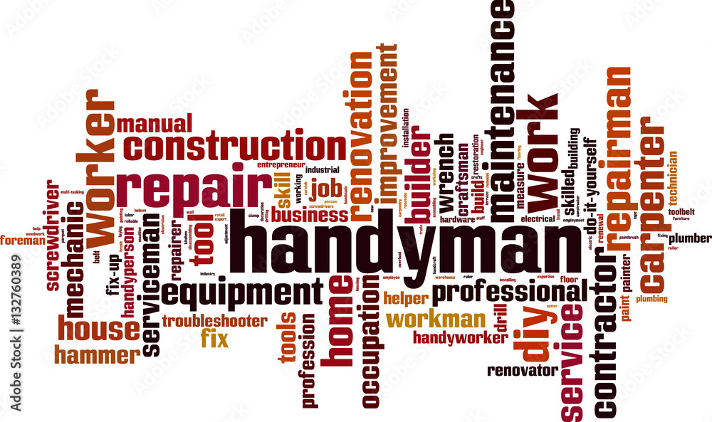 Handyman word cloud concept. Vector illustration Handyman word cloud concept. Vector illustration