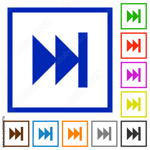 Free Download Media fast forward flat framed icons - GFXLoad