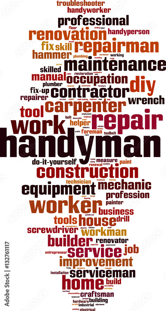 Obraz premium Handyman word cloud concept. Vector illustration