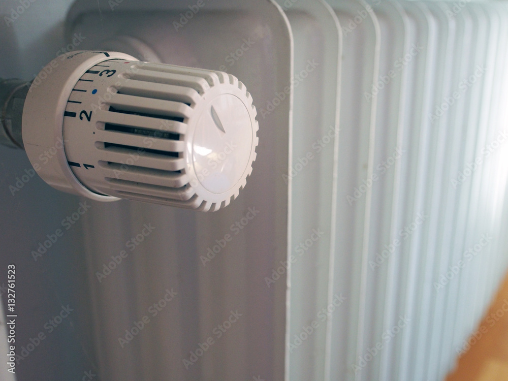 Heizung: Rippenheizkörper mit Thermostat Heizung: Rippenheizkörper mit Thermostat