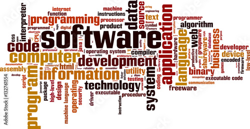 Software word cloud concept. Vector illustration