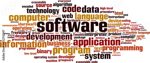 Software word cloud concept. Vector illustration