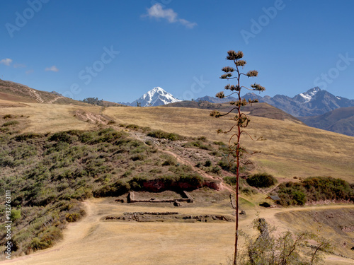 Mountains over the Incan ruins photo