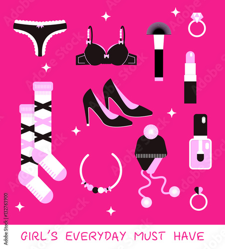 Girl everyday must have vector kit:
