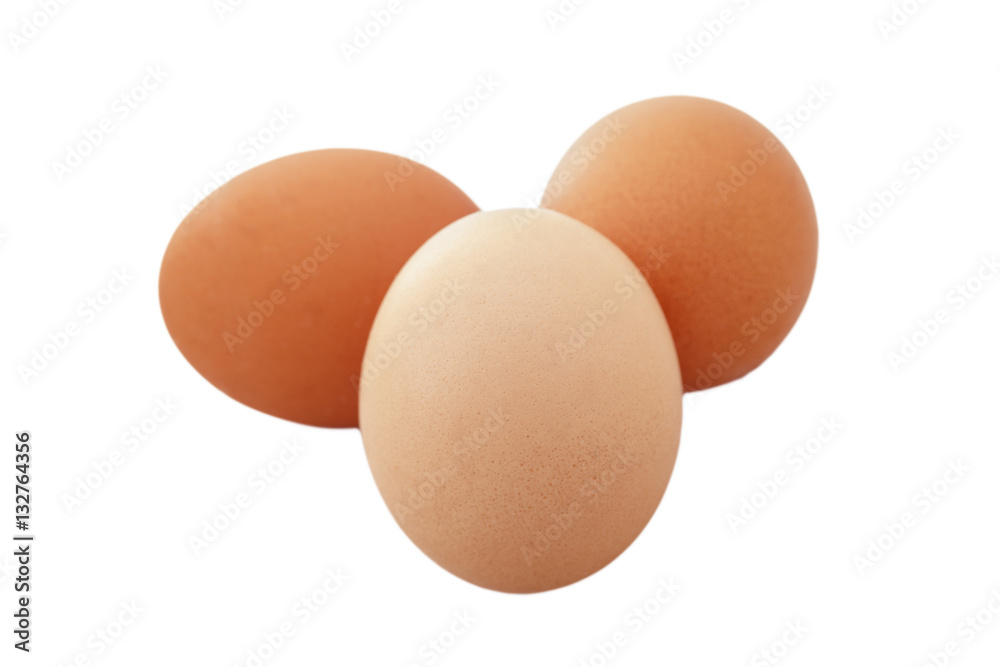 Three eggs on white background Three eggs on white background