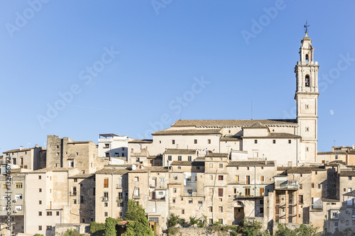 a view of Bocairent town and the Asunci  n de Nuestra Se  ora parish church  Province of Valencia  Spain