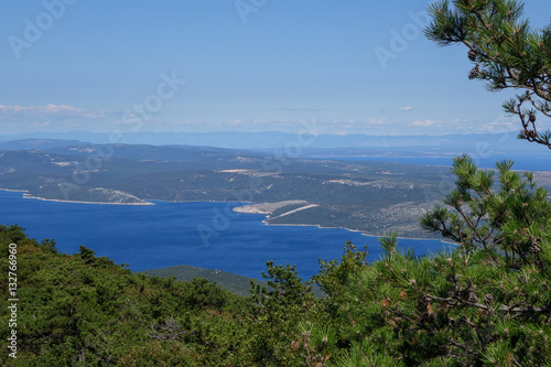 Ausblick vom Televrino  Berg bei Nerezine Kroatien