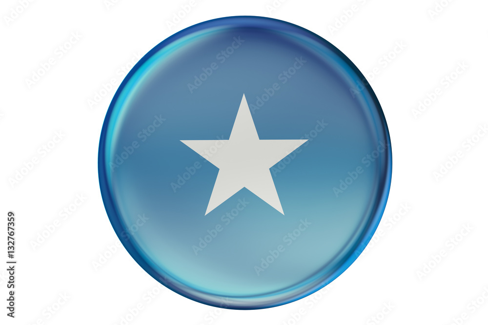 Badge with flag of Somali, 3D rendering Badge with flag of Somali, 3D rendering