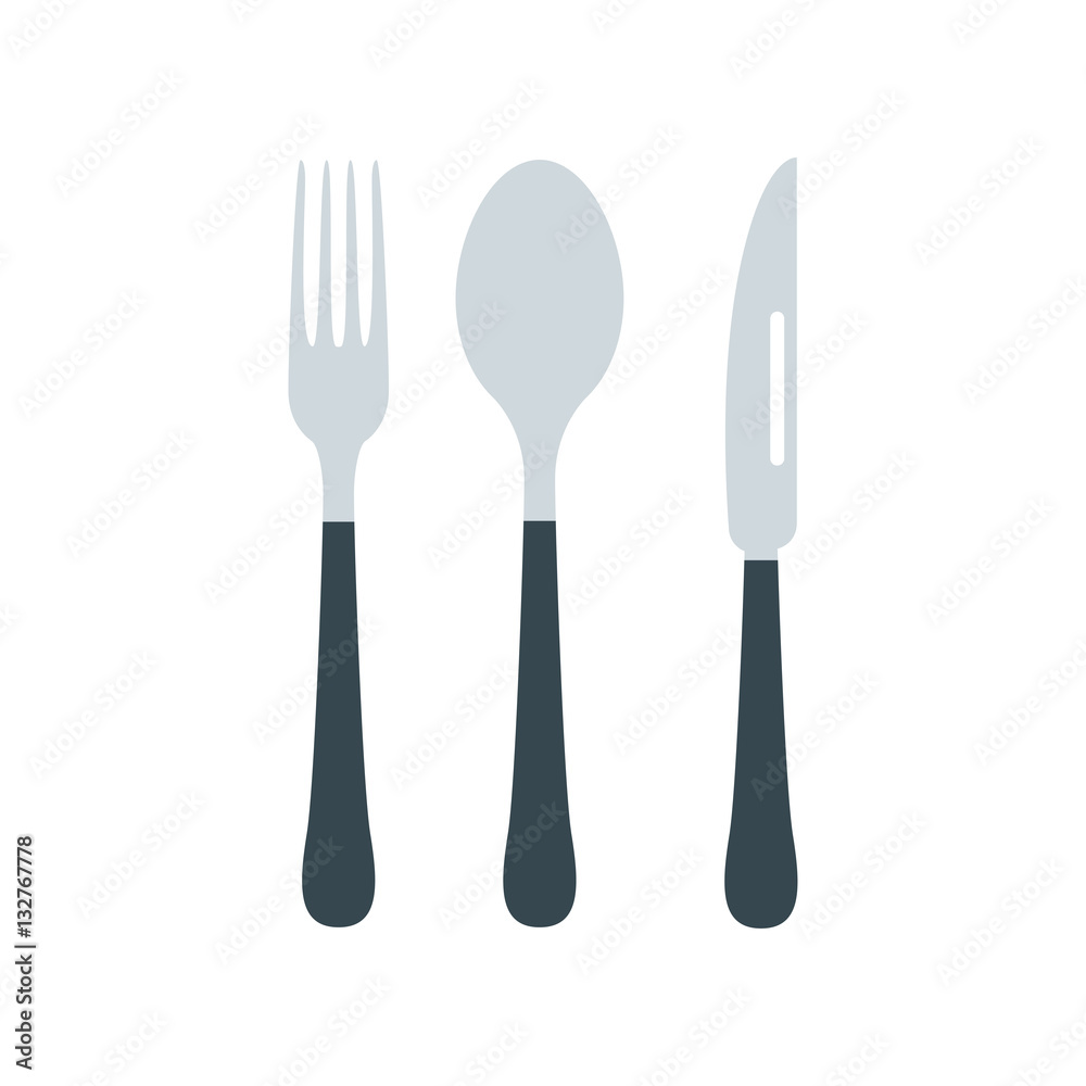 Cutlery set with fork, knife and spoon vector illustration. Cutlery set with fork, knife and spoon vector illustration.
