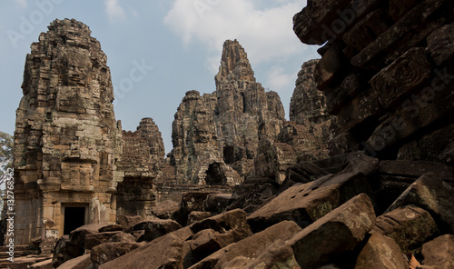 Cambodia Angkor Wat Bayun stone face temple ruin 
