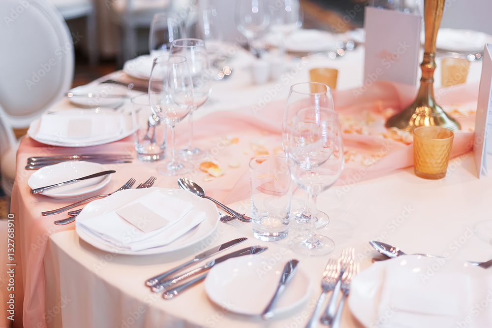 Serving holiday table. weding concept Serving holiday table. weding concept