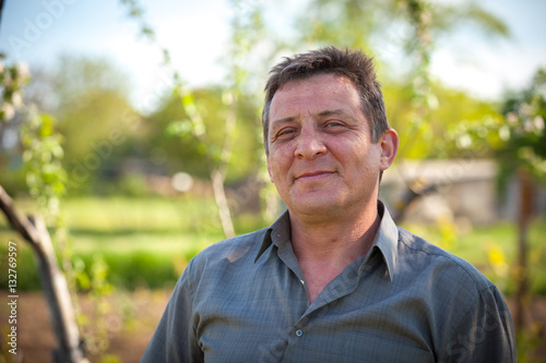 Closeup portrait of middle aged man