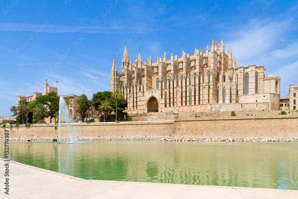 Palma de Mallorca Cathedral and Almudaina Royal Palace panoramic