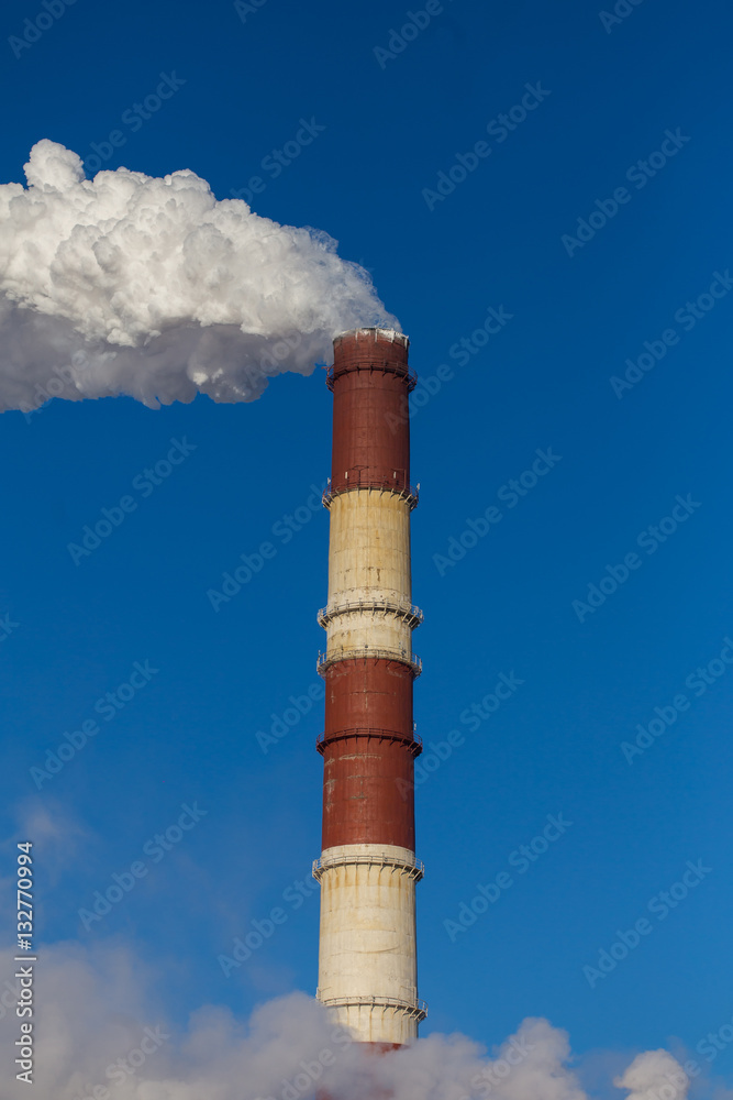 Dense smoke from a pipe in the sky Dense smoke from a pipe in the sky