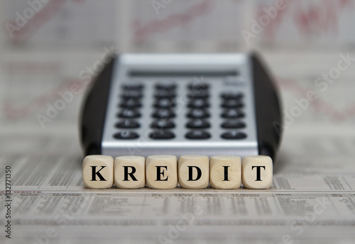 Loan word built with letter cubes photo