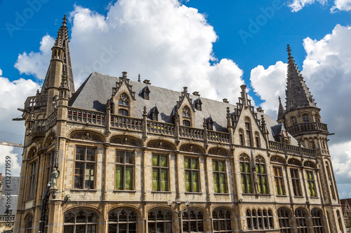 The facade of old house in Gent