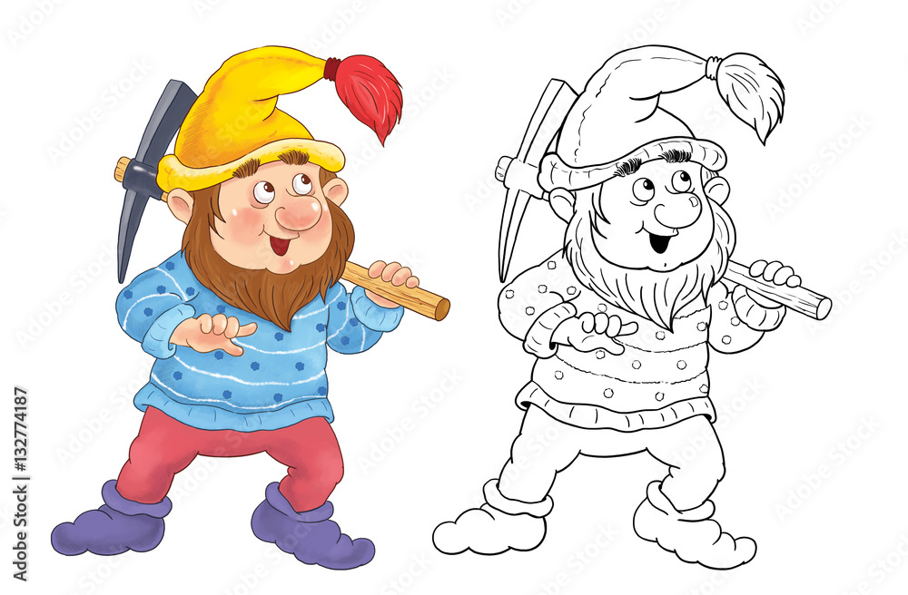the-snow-white-and-seven-dwarfs-fairy-tale-a-cute-dwarf-coloring