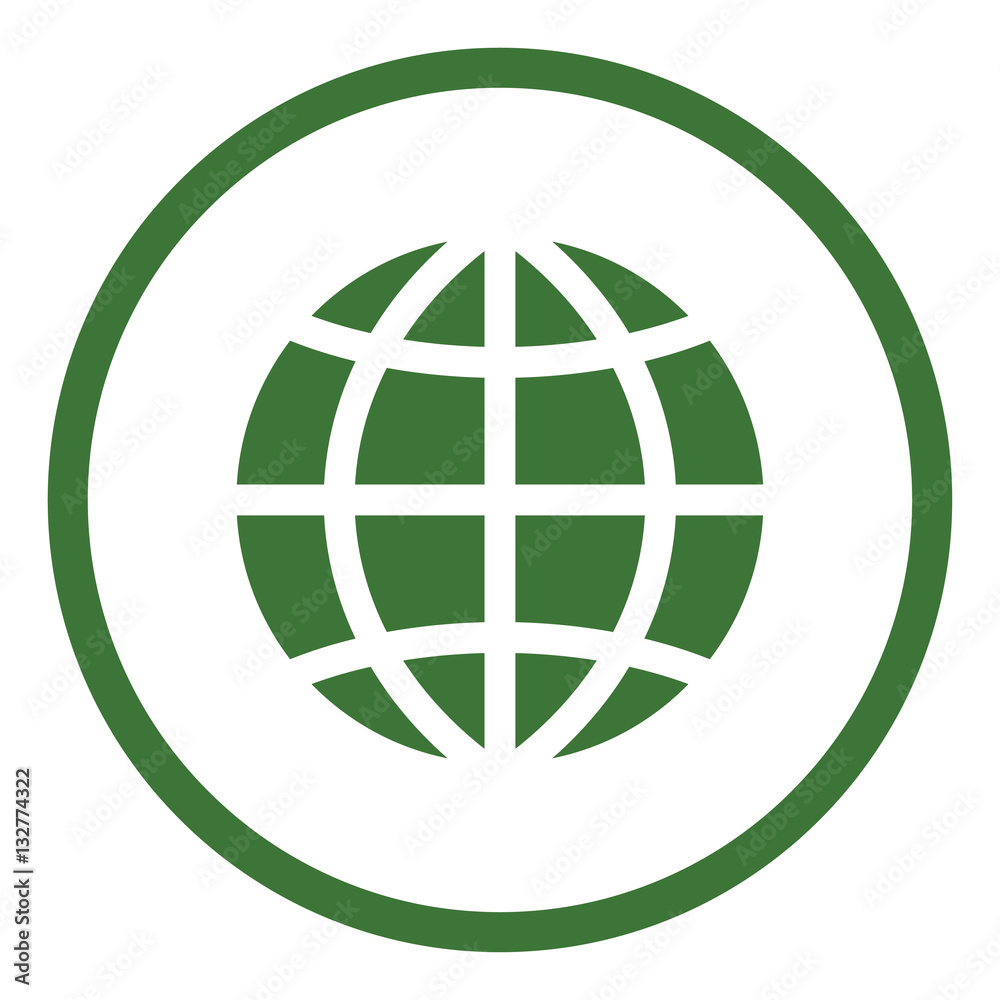 world, earth, globe, planet simple green icon in circle world, earth, globe, planet simple green icon in circle