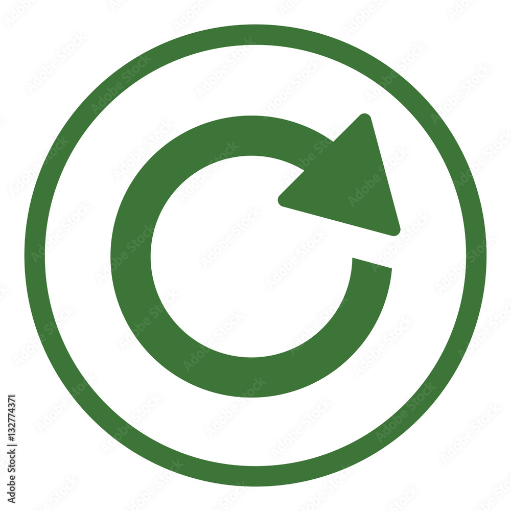 recicle arrow sign  icon simple green in white circle