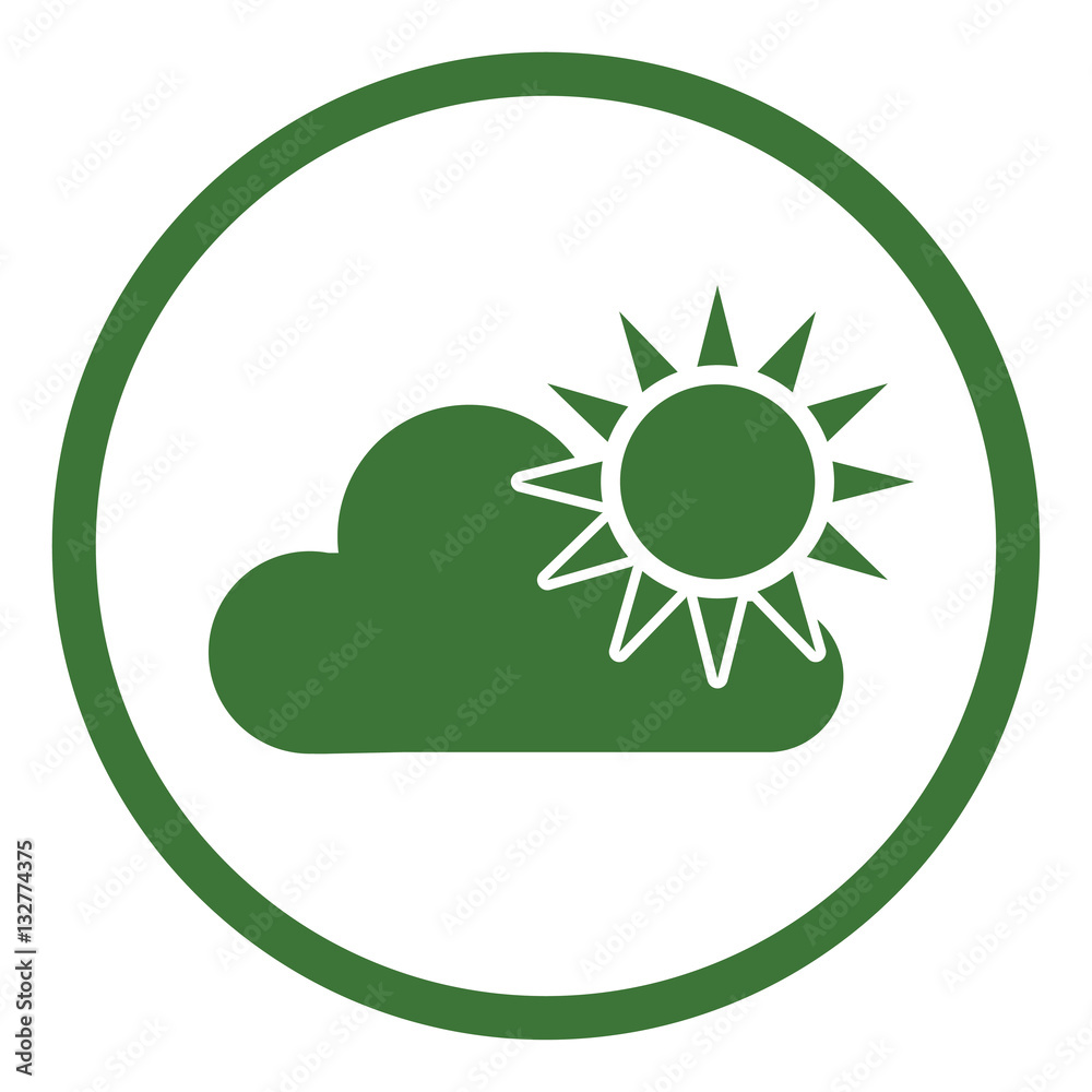 sun with cloud weather icon simple in circle sun with cloud weather icon simple in circle