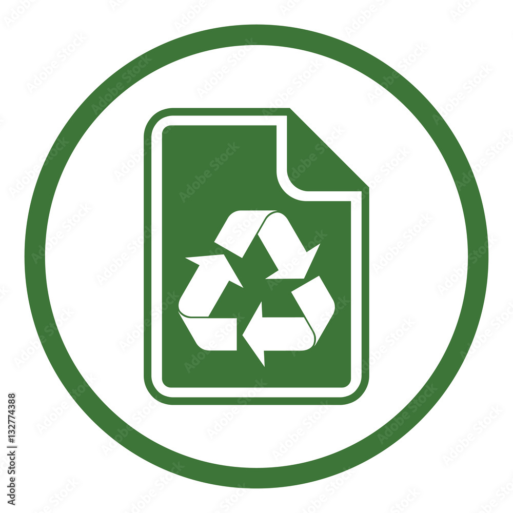 eco file paper reciclable bio green simple icon in circle eco file paper reciclable bio green simple icon in circle