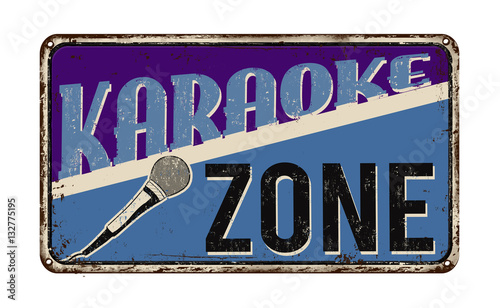 Karaoke zone retro metal sign