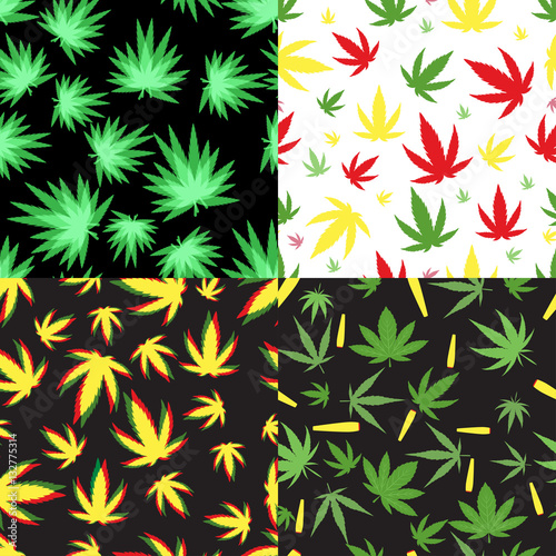 Marijuana seamless pattern vector.