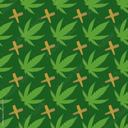 Marijuana seamless pattern vector.