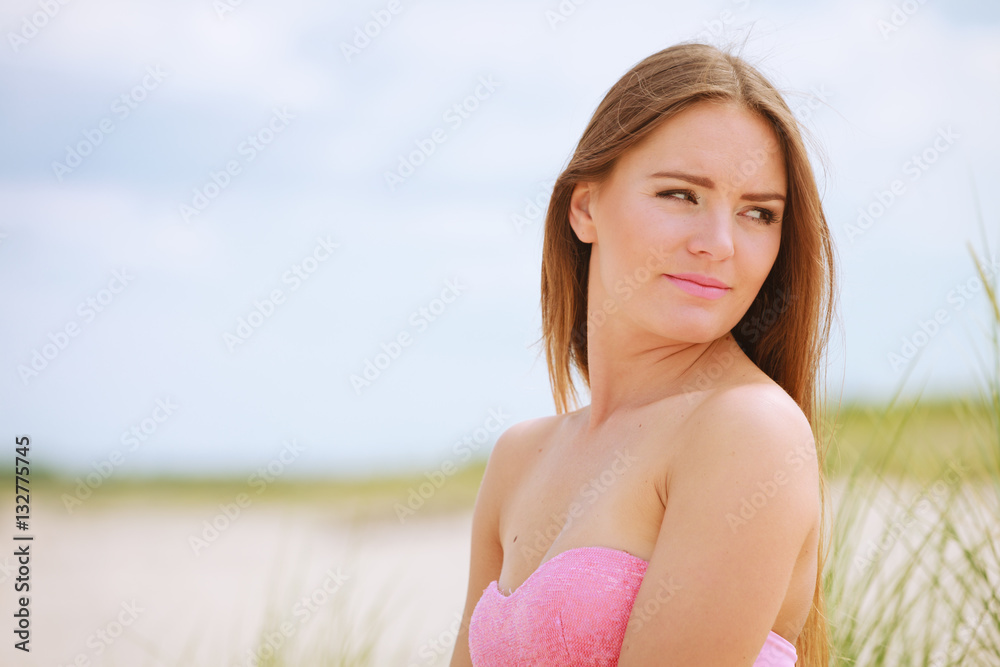 Gorgeous attractive young woman in summer. Gorgeous attractive young woman in summer.
