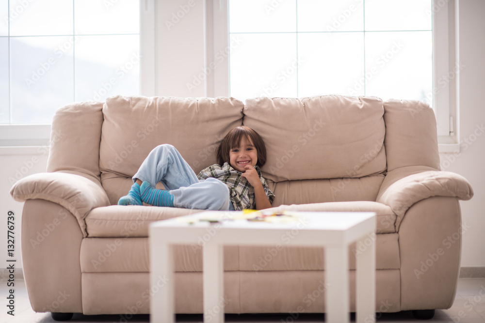 Cute little child at beautiful modern home Cute little child at beautiful modern home