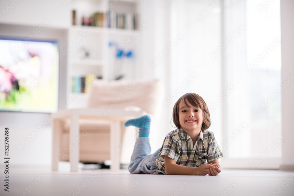 Cute little child at beautiful modern home Cute little child at beautiful modern home