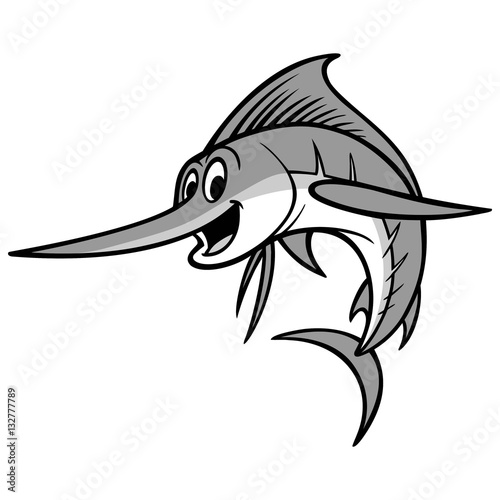 Swordfish Cartoon Illustration