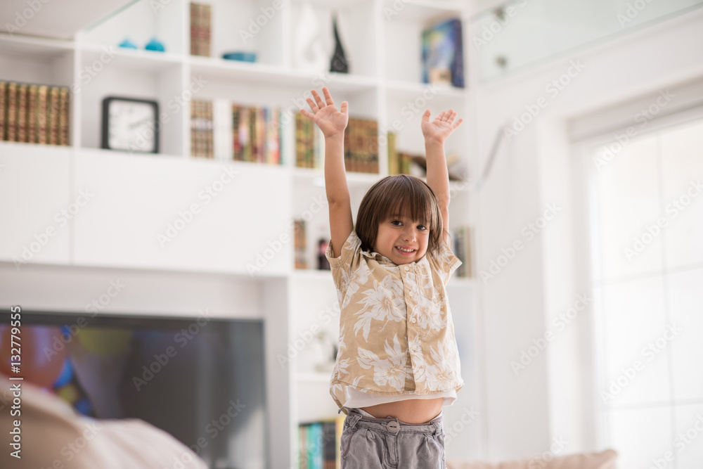 Happy children having fun and posing in new modern home Happy children having fun and posing in new modern home