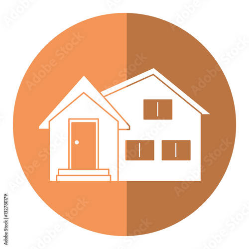 housewarming facade exterior shadow vector illustration eps 10