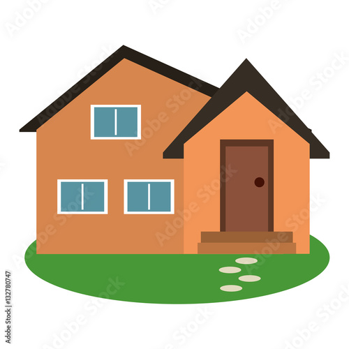 housewarming facade exterior garden design vector illustration eps 10